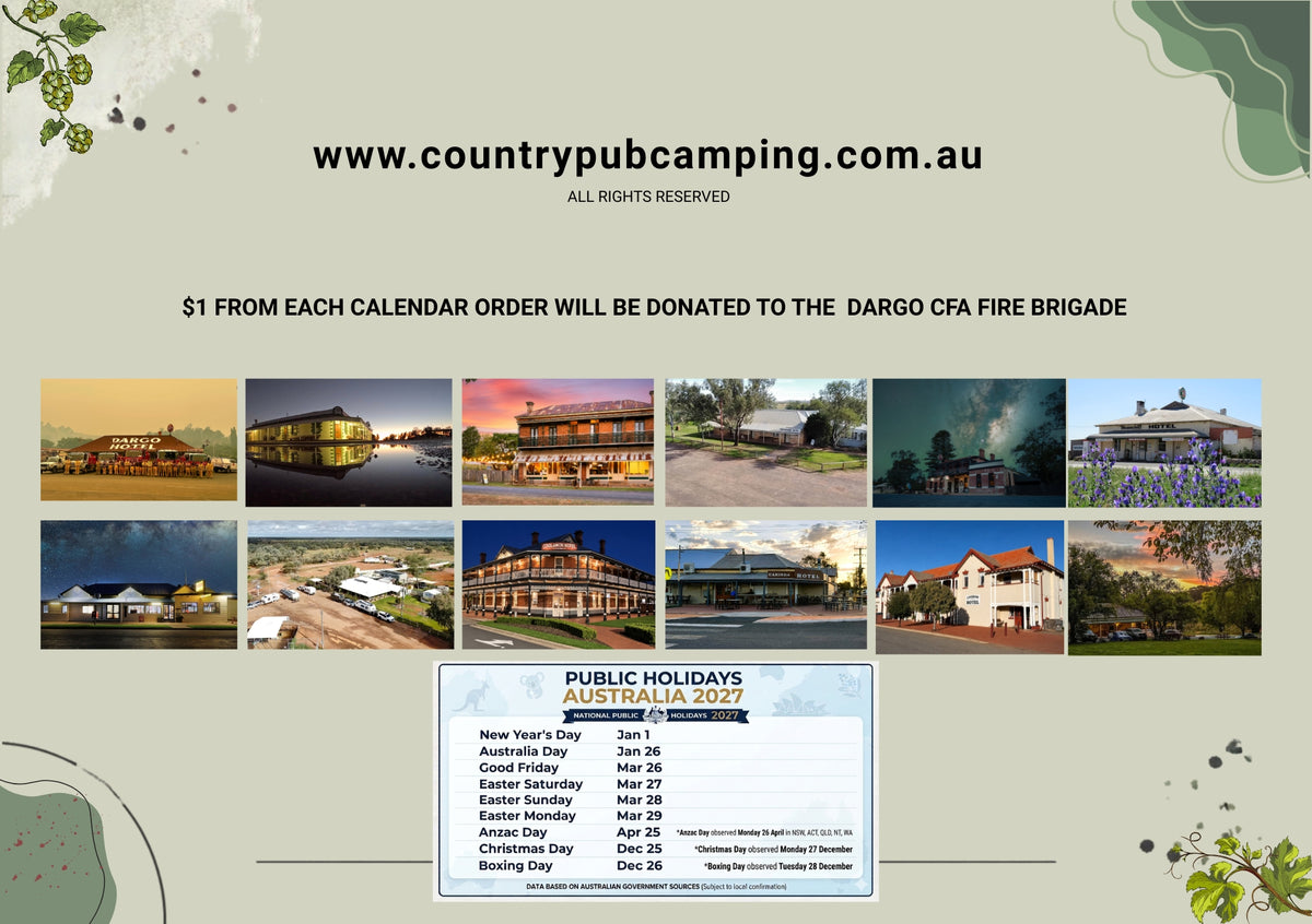 Pre-Order:  A4 + A5 2027 COUNTRY PUB CAMPING CALENDAR BUNDLE
